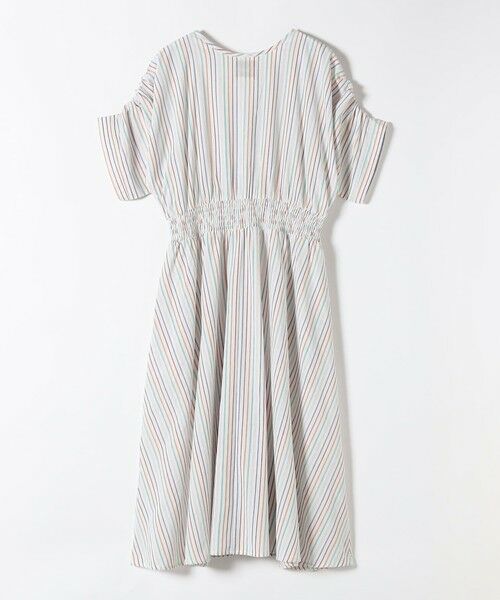 SHIPS / シップス ロング・マキシ丈ワンピース | The Bagmati:〈手洗い可能〉ウエスト ギャザー マルチ ストライプ ワンピース | 詳細1