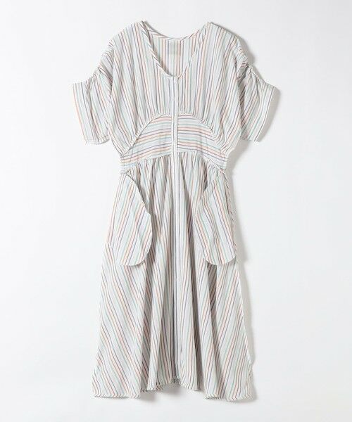 SHIPS / シップス ロング・マキシ丈ワンピース | The Bagmati:〈手洗い可能〉ウエスト ギャザー マルチ ストライプ ワンピース | 詳細2