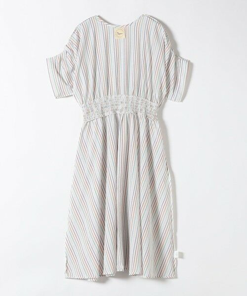 SHIPS / シップス ロング・マキシ丈ワンピース | The Bagmati:〈手洗い可能〉ウエスト ギャザー マルチ ストライプ ワンピース | 詳細3