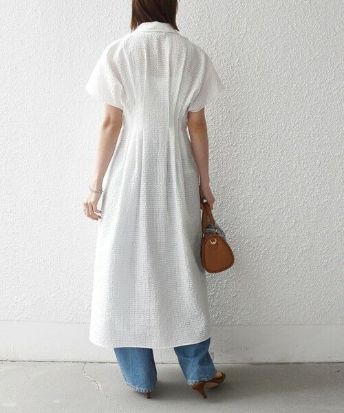 SHIPS / シップス ロング・マキシ丈ワンピース | 《予約》SHIPS any:〈手洗い可能〉サッカー フレンチ スリーブ シャツ ワンピース | 詳細3