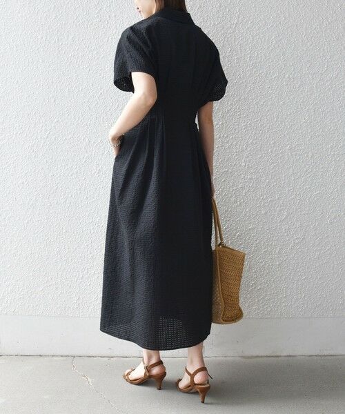 SHIPS / シップス ロング・マキシ丈ワンピース | 《予約》SHIPS any:〈手洗い可能〉サッカー フレンチ スリーブ シャツ ワンピース | 詳細10