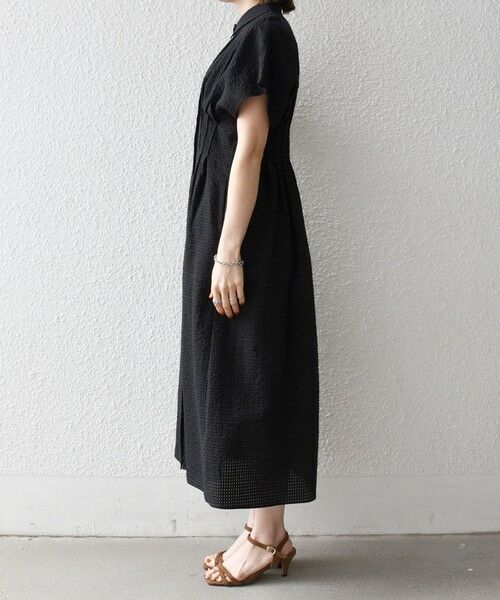 SHIPS / シップス ロング・マキシ丈ワンピース | 《予約》SHIPS any:〈手洗い可能〉サッカー フレンチ スリーブ シャツ ワンピース | 詳細18