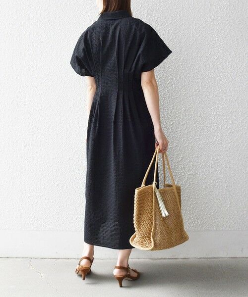 SHIPS / シップス ロング・マキシ丈ワンピース | 《予約》SHIPS any:〈手洗い可能〉サッカー フレンチ スリーブ シャツ ワンピース | 詳細9