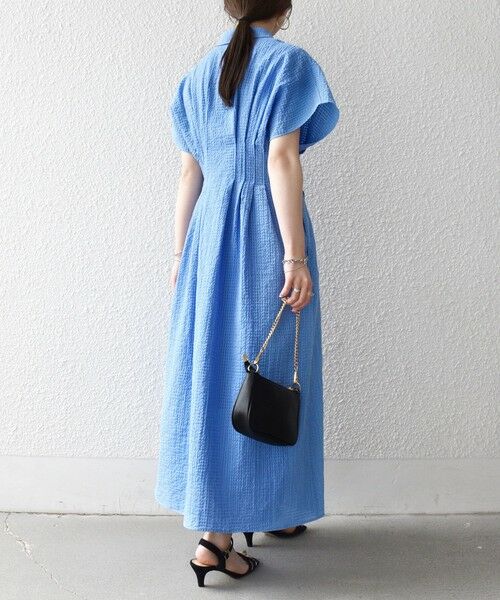 SHIPS / シップス ロング・マキシ丈ワンピース | 《予約》SHIPS any:〈手洗い可能〉サッカー フレンチ スリーブ シャツ ワンピース | 詳細24