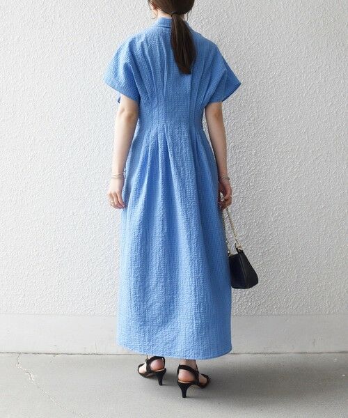 SHIPS / シップス ロング・マキシ丈ワンピース | 《予約》SHIPS any:〈手洗い可能〉サッカー フレンチ スリーブ シャツ ワンピース | 詳細25