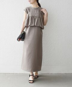 SHIPS / シップス ロング・マキシ丈ワンピース | 《予約》SHIPS any:〈洗濯機可能〉リネン ライク ビスチェ × Iライン ワンピース セット