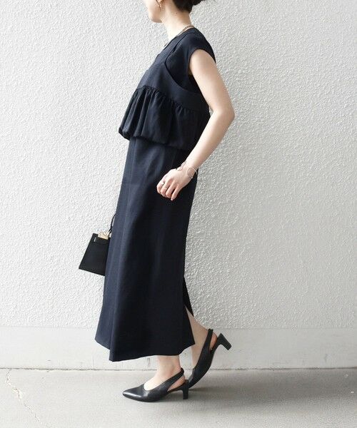 SHIPS / シップス ロング・マキシ丈ワンピース | 《予約》SHIPS any:〈洗濯機可能〉リネン ライク ビスチェ × Iライン ワンピース セット | 詳細3