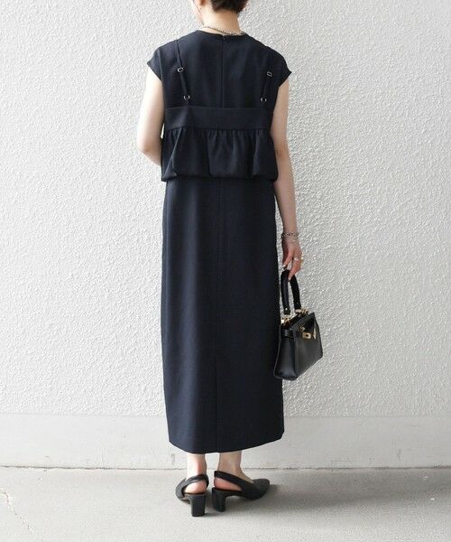 SHIPS / シップス ロング・マキシ丈ワンピース | 《予約》SHIPS any:〈洗濯機可能〉リネン ライク ビスチェ × Iライン ワンピース セット | 詳細4