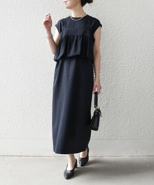 SHIPS / シップス ロング・マキシ丈ワンピース | 《予約》SHIPS any:〈洗濯機可能〉リネン ライク ビスチェ × Iライン ワンピース セット | 詳細6