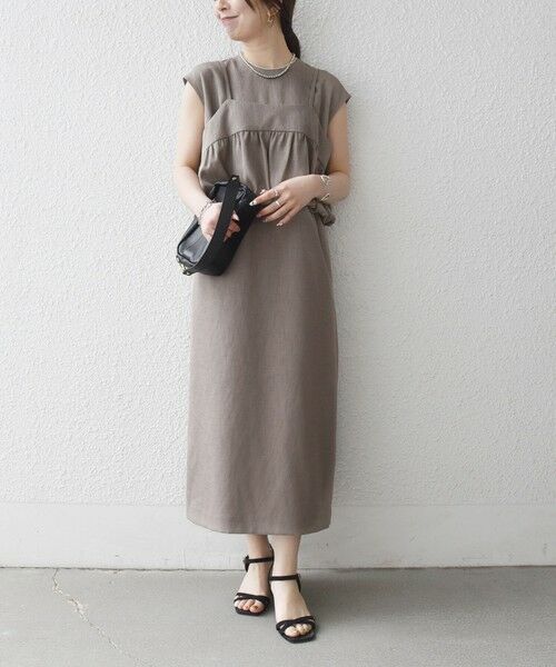 SHIPS / シップス ロング・マキシ丈ワンピース | 《予約》SHIPS any:〈洗濯機可能〉リネン ライク ビスチェ × Iライン ワンピース セット | 詳細13