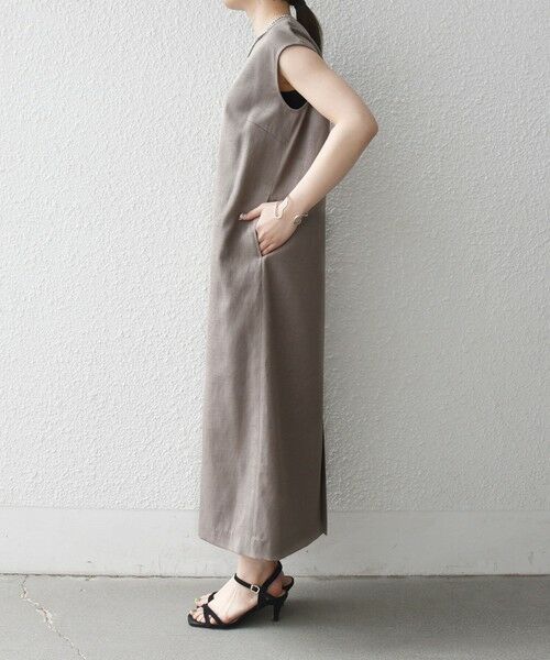 SHIPS / シップス ロング・マキシ丈ワンピース | 《予約》SHIPS any:〈洗濯機可能〉リネン ライク ビスチェ × Iライン ワンピース セット | 詳細23