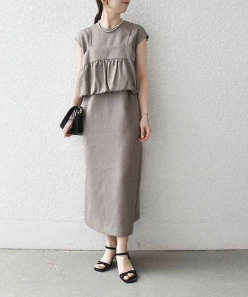 SHIPS / シップス ロング・マキシ丈ワンピース | 《予約》SHIPS any:〈洗濯機可能〉リネン ライク ビスチェ × Iライン ワンピース セット | 詳細9