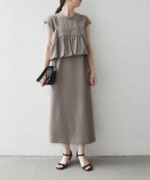 SHIPS / シップス ロング・マキシ丈ワンピース | 《予約》SHIPS any:〈洗濯機可能〉リネン ライク ビスチェ × Iライン ワンピース セット | 詳細10
