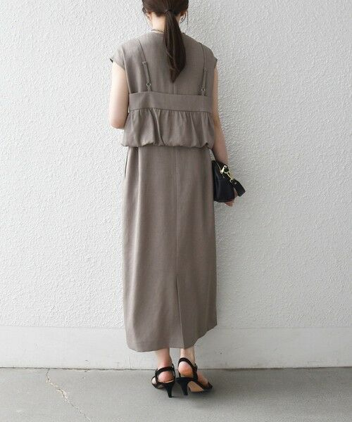 SHIPS / シップス ロング・マキシ丈ワンピース | 《予約》SHIPS any:〈洗濯機可能〉リネン ライク ビスチェ × Iライン ワンピース セット | 詳細11