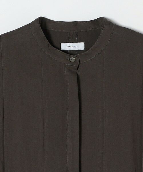 SHIPS / シップス ロング・マキシ丈ワンピース | 《予約》SHIPS any:〈洗濯機可能〉ツイル バンドカラー シャツ ワンピース | 詳細9