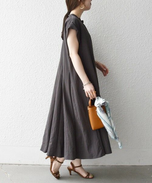 SHIPS / シップス ロング・マキシ丈ワンピース | 《予約》SHIPS any:〈洗濯機可能〉ツイル バンドカラー シャツ ワンピース | 詳細3