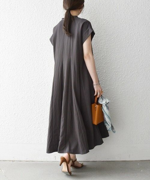 SHIPS / シップス ロング・マキシ丈ワンピース | 《予約》SHIPS any:〈洗濯機可能〉ツイル バンドカラー シャツ ワンピース | 詳細4