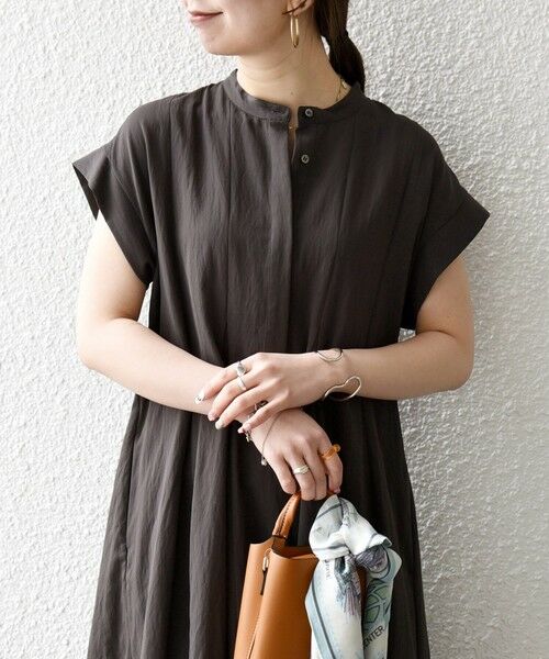 SHIPS / シップス ロング・マキシ丈ワンピース | 《予約》SHIPS any:〈洗濯機可能〉ツイル バンドカラー シャツ ワンピース | 詳細7
