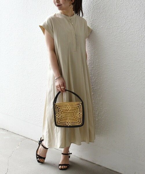 SHIPS / シップス ロング・マキシ丈ワンピース | SHIPS any:〈洗濯機可能〉ツイル バンドカラー フレンチ フレア シャツ ワンピース | 詳細25