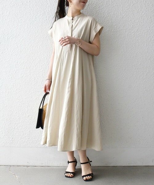 SHIPS / シップス ロング・マキシ丈ワンピース | 《予約》SHIPS any:〈洗濯機可能〉ツイル バンドカラー シャツ ワンピース | 詳細18