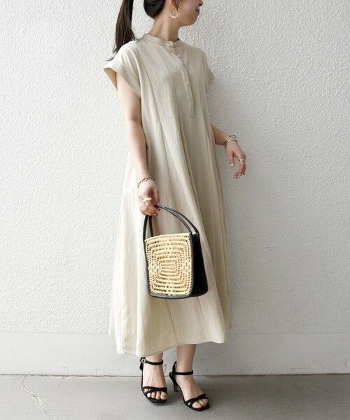 SHIPS / シップス ロング・マキシ丈ワンピース | 《予約》SHIPS any:〈洗濯機可能〉ツイル バンドカラー シャツ ワンピース | 詳細19