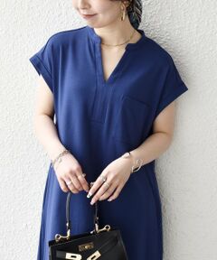 SHIPS / シップス ロング・マキシ丈ワンピース | 《予約》SHIPS any:〈接触冷感/汗染み防止加工/洗濯機可能〉スキッパー Aライン ワンピース