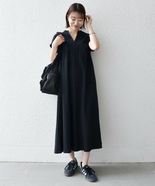 SHIPS / シップス ロング・マキシ丈ワンピース | 《予約》SHIPS any:〈接触冷感/汗染み防止加工/洗濯機可能〉スキッパー Aライン ワンピース | 詳細1