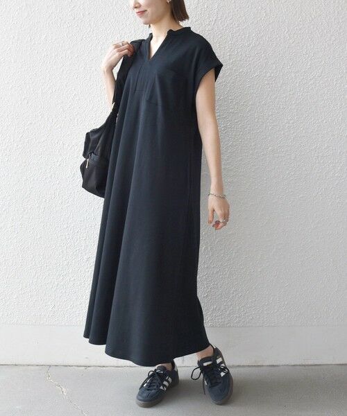 SHIPS / シップス ロング・マキシ丈ワンピース | 《予約》SHIPS any:〈接触冷感/汗染み防止加工/洗濯機可能〉スキッパー Aライン ワンピース | 詳細5