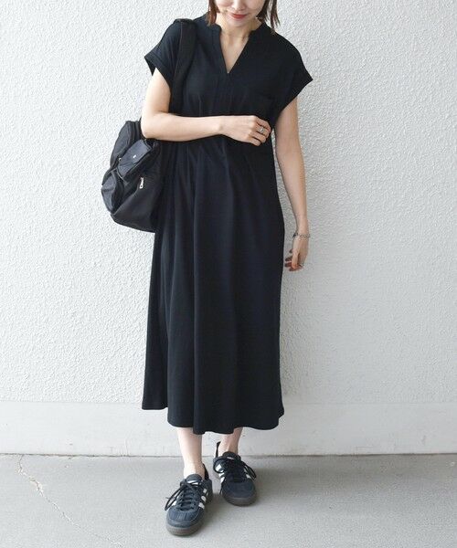 SHIPS / シップス ロング・マキシ丈ワンピース | 《予約》SHIPS any:〈接触冷感/汗染み防止加工/洗濯機可能〉スキッパー Aライン ワンピース | 詳細7