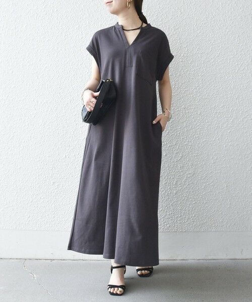 SHIPS / シップス ロング・マキシ丈ワンピース | 《予約》SHIPS any:〈接触冷感/汗染み防止加工/洗濯機可能〉スキッパー Aライン ワンピース | 詳細18