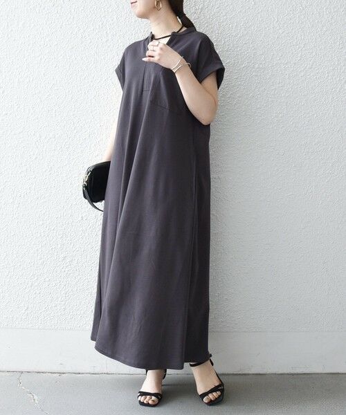 SHIPS / シップス ロング・マキシ丈ワンピース | 《予約》SHIPS any:〈接触冷感/汗染み防止加工/洗濯機可能〉スキッパー Aライン ワンピース | 詳細15