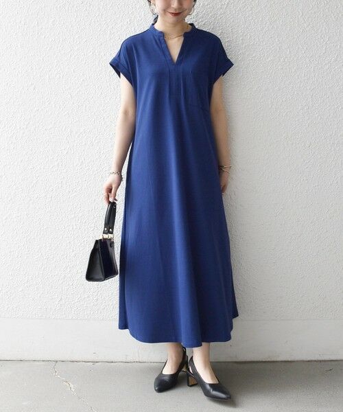 SHIPS / シップス ロング・マキシ丈ワンピース | 《予約》SHIPS any:〈接触冷感/汗染み防止加工/洗濯機可能〉スキッパー Aライン ワンピース | 詳細29
