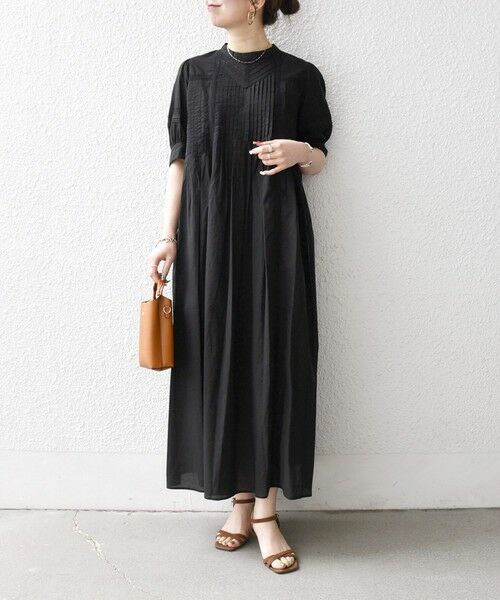 SHIPS / シップス ロング・マキシ丈ワンピース | 《予約》SHIPS any:〈洗濯機可能〉キャンブリック レース ピンタック パフスリーブ ワンピース | 詳細11