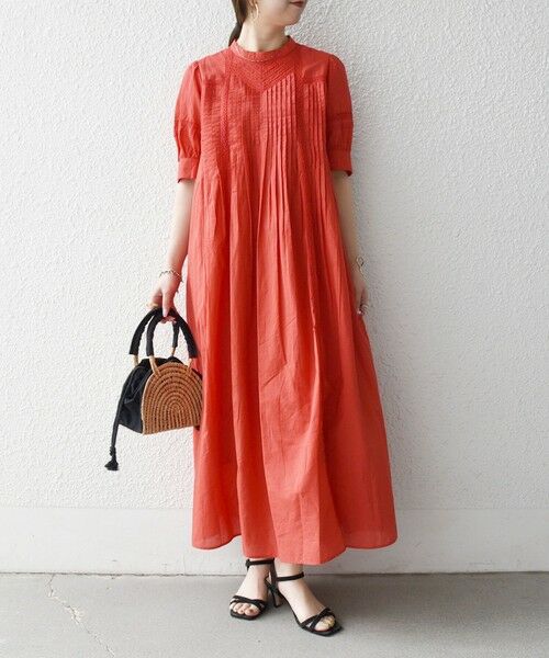 SHIPS / シップス ロング・マキシ丈ワンピース | 《予約》SHIPS any:〈洗濯機可能〉キャンブリック レース ピンタック パフスリーブ ワンピース | 詳細24