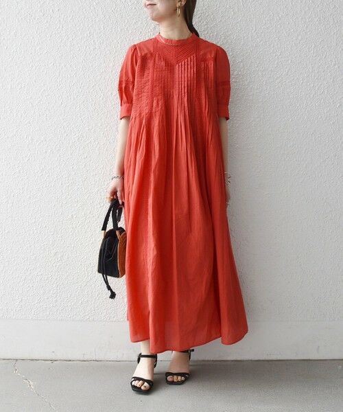 SHIPS / シップス ロング・マキシ丈ワンピース | 《予約》SHIPS any:〈洗濯機可能〉キャンブリック レース ピンタック パフスリーブ ワンピース | 詳細29