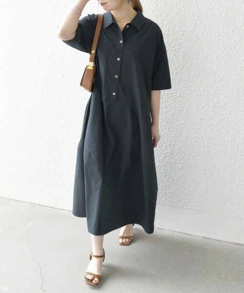 SHIPS / シップス ロング・マキシ丈ワンピース | 《予約》SHIPS any:〈洗濯機可能〉タイプライター ボリューム シャツ ワンピース 2 | 詳細1