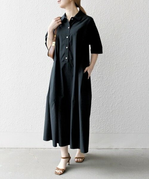 SHIPS / シップス ロング・マキシ丈ワンピース | 《予約》SHIPS any:〈洗濯機可能〉タイプライター ボリューム シャツ ワンピース 2 | 詳細4
