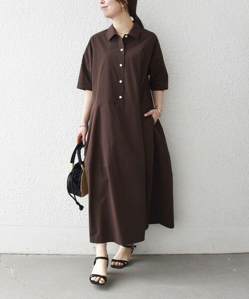 SHIPS / シップス ロング・マキシ丈ワンピース | 《予約》SHIPS any:〈洗濯機可能〉タイプライター ボリューム シャツ ワンピース 2 | 詳細12