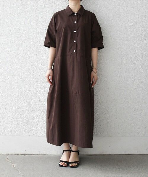 SHIPS / シップス ロング・マキシ丈ワンピース | 《予約》SHIPS any:〈洗濯機可能〉タイプライター ボリューム シャツ ワンピース 2 | 詳細15