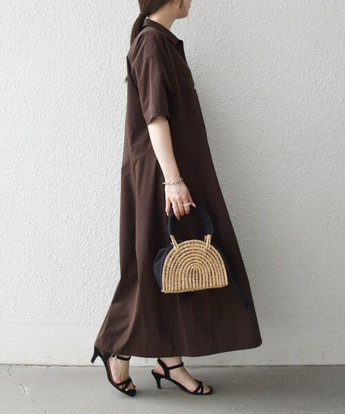 SHIPS / シップス ロング・マキシ丈ワンピース | 《予約》SHIPS any:〈洗濯機可能〉タイプライター ボリューム シャツ ワンピース 2 | 詳細10