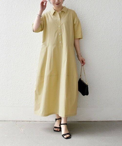 SHIPS / シップス ロング・マキシ丈ワンピース | 《予約》SHIPS any:〈洗濯機可能〉タイプライター ボリューム シャツ ワンピース 2 | 詳細18