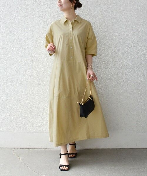 SHIPS / シップス ロング・マキシ丈ワンピース | 《予約》SHIPS any:〈洗濯機可能〉タイプライター ボリューム シャツ ワンピース 2 | 詳細20