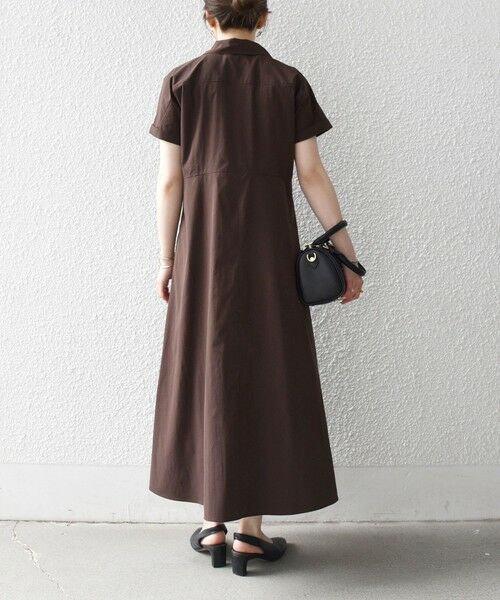 SHIPS / シップス ロング・マキシ丈ワンピース | 《予約》SHIPS any:〈洗濯機可能〉フラットカラー Vネック フレア ワンピース 2 | 詳細2