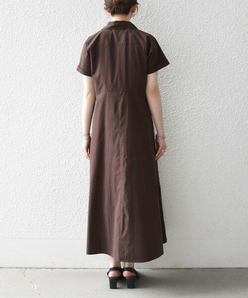 SHIPS / シップス ロング・マキシ丈ワンピース | 《予約》SHIPS any:〈洗濯機可能〉フラットカラー Vネック フレア ワンピース 2 | 詳細8