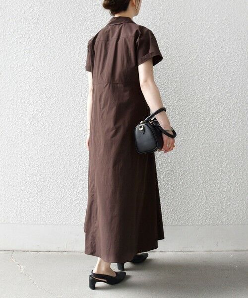 SHIPS / シップス ロング・マキシ丈ワンピース | 《予約》SHIPS any:〈洗濯機可能〉フラットカラー Vネック フレア ワンピース 2 | 詳細3