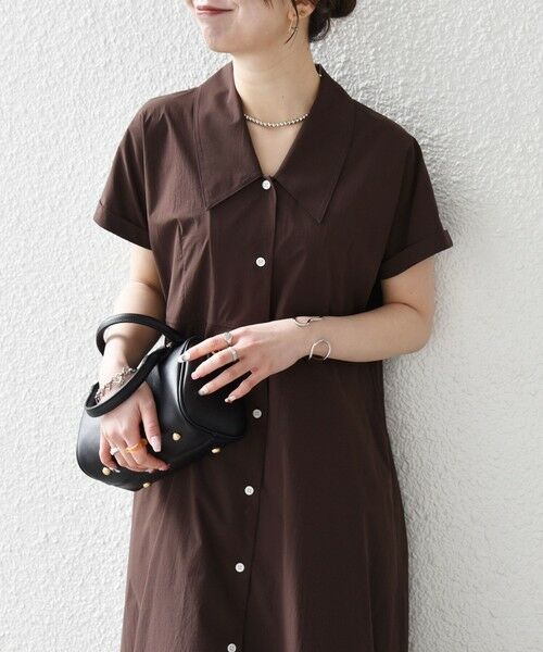 SHIPS / シップス ロング・マキシ丈ワンピース | 《予約》SHIPS any:〈洗濯機可能〉フラットカラー Vネック フレア ワンピース 2 | 詳細5