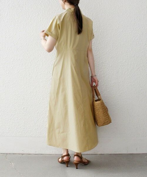 SHIPS / シップス ロング・マキシ丈ワンピース | 《予約》SHIPS any:〈洗濯機可能〉フラットカラー Vネック フレア ワンピース 2 | 詳細12