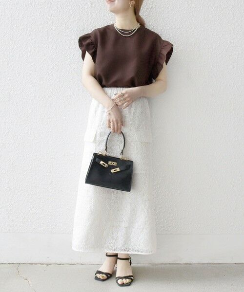 SHIPS / シップス ドレス | 《予約》SHIPS any:〈洗濯機可能〉リネンライク ブラウス × タイトスカート セットアップ | 詳細11