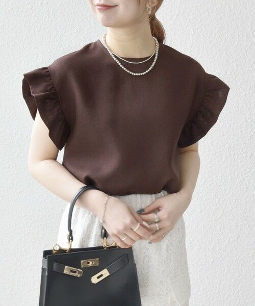 SHIPS / シップス ドレス | 《予約》SHIPS any:〈洗濯機可能〉リネンライク ブラウス × タイトスカート セットアップ | 詳細12