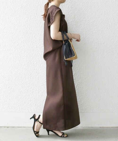 SHIPS / シップス ドレス | 《予約》SHIPS any:〈洗濯機可能〉リネンライク ブラウス × タイトスカート セットアップ | 詳細6